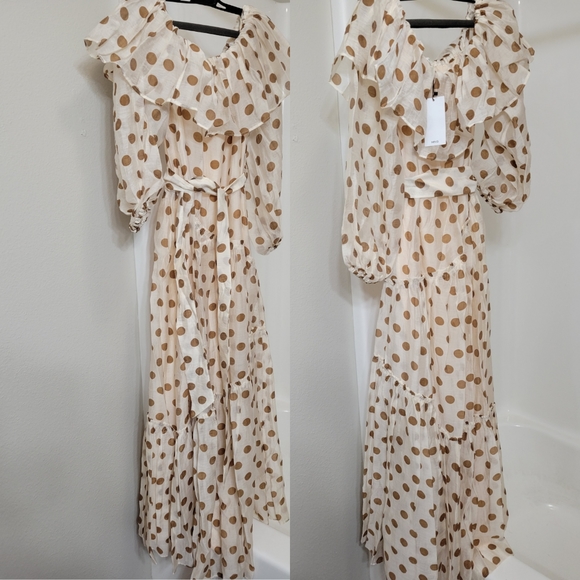 🔥Last 1🔥MANGO polka-dot ruffle maxi dress - Picture 15 of 16